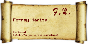 Forray Marita névjegykártya