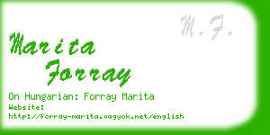 marita forray business card